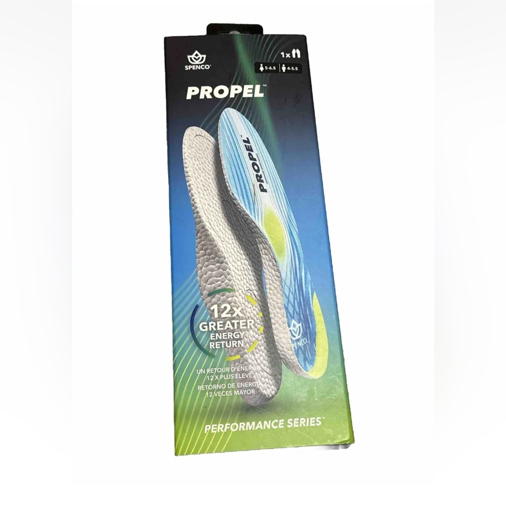 Spenco Propel Performance Foot Insoles Cushion Support Pad W 5-6.5/ M 4-5.5